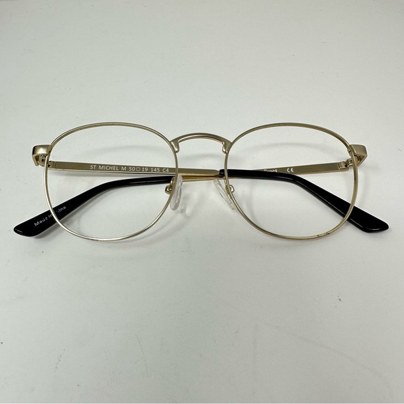 EYEBUYDIRECT St Michel Unisex Golden Round Eyeglass Frame Unisex Size Medium - Picture 5 of 13